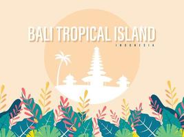 bellissima illustrazione vettoriale dell'isola tropicale di bali, illustrazione dell'isola indonesiana