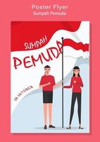 felice giorno dell'impegno della gioventù indonesiana sumpah pemuda illustrazione vettoriale