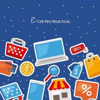 attività di e-commerce nel laptop vettore