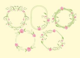 cinque icone di cornici di rose