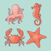 quattro animali marini vettore