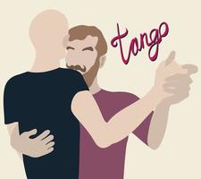 uomini in coppia che ballano il tango. vettore
