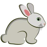 illustrazione vettoriale isolata di coniglio grigio.