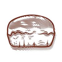 linea di illustrazione vettoriale di pane e prodotti da forno disegnati a mano