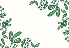 sfondo di foglie floreali verdi botaniche con spazio per la copia del testo vettore