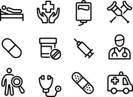 disegno vettoriale di icone mediche e sanitarie