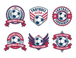 set di logo di calcio o badge di una squadra di calcio. vettore