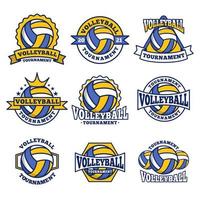 collezioni di set di emblemi del logo di pallavolo vettore