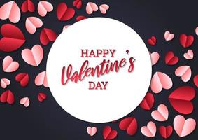 felice giorno di san valentino cuore cornice sfondo vettore