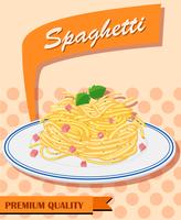 Menù di spaghetti sul poster vettore