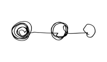 disegnato a mano di groviglio di scarabocchi sketch.abstract scarabocchio, motivo di doodle di caos. illustrazione vettoriale isolato su sfondo bianco