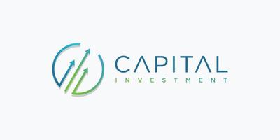 astratto unico investimento di capitale logo design idea premium vector