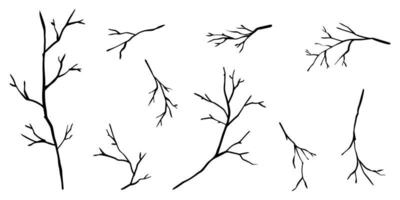 set di crepe disegnate a mano isolate su sfondo bianco. illustrazione vettoriale