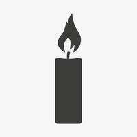 icona di vettore di candela isolato su priorità bassa bianca