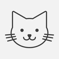 icona della linea vettoriale del gatto isolata su sfondo bianco. segno del gattino