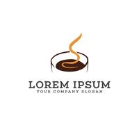 Modello di concetto di design logo caffè caldo vettore