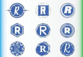 pacchetto di modelli di logo e icona di lettera r vettore
