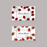 carte con design fragola e lampone. vettore