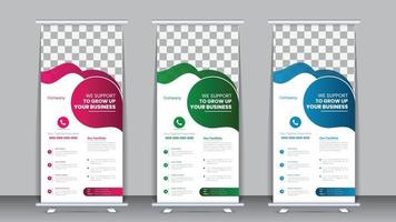 modello di progettazione banner roll up aziendale vettore