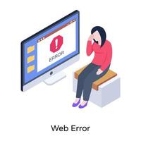 scarica l'illustrazione isometrica dell'errore web con l'offerta premium vettore