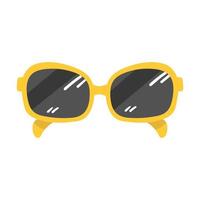 illustrazione di vettore degli occhiali da sole gialli isolata del fumetto