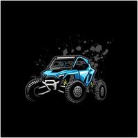 buggy utv illustrazione su sfondo nero vettore