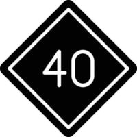 40 stile icona limite di velocità vettore