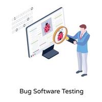 un vettore isometrico di test del software bug