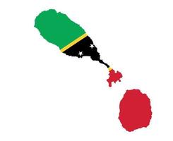 Saint Kitts e Nevis bandiera nazionale nord america emblema icona mappa illustrazione vettoriale elemento di disegno astratto