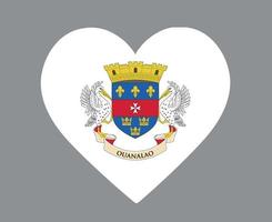 Saint Barthelemy bandiera nazionale nord america emblema cuore icona illustrazione vettoriale elemento di disegno astratto