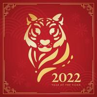 rosso cinese nuovo anno modello astratto tigre avatar segno zodiacale vettore