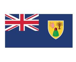 turks e isole caicos bandiera nazionale nord america emblema simbolo icona illustrazione vettoriale elemento di disegno astratto