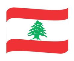 libano bandiera nazionale asia emblema nastro icona illustrazione vettoriale elemento di design astratto