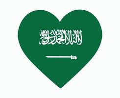 Arabia Saudita bandiera nazionale asia emblema cuore icona illustrazione vettoriale elemento di design astratto