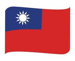 taiwan bandiera nazionale asia emblema nastro icona illustrazione vettoriale elemento di design astratto