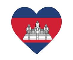 cambogia bandiera nazionale asia emblema cuore icona illustrazione vettoriale elemento di design astratto
