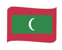 maldive bandiera nazionale asia emblema nastro icona illustrazione vettoriale elemento di design astratto