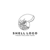logo shell icona illustrazione disegno vettoriale segno negozio oceano isolato natura animale ristorante di pesce