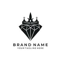 diamante logo azienda illustrazione icona vettore oro brillante cristallo moderno affari regina re