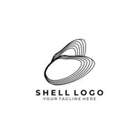 logo shell icona illustrazione disegno vettoriale segno negozio oceano isolato natura animale ristorante di pesce