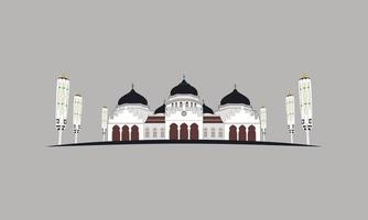 illustrazione vettoriale della grande moschea su sfondo a tinta unita