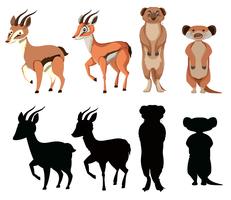 Set di caratteri animali esotici vettore