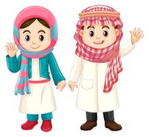 Ragazzo e ragazza in costume del Kuwait vettore