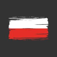 pennellata bandiera polonia. bandiera nazionale vettore