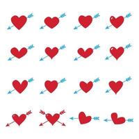 cuore rosso icona vettore, amore simbolo San Valentino vettore
