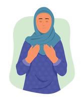 donna musulmana che prega. vettore