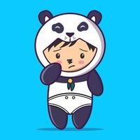 illustrazione del fumetto della mascotte del panda carino e adorabile vettore