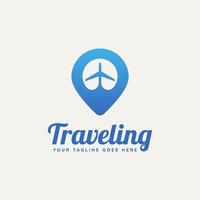 design dell'icona del logo piatto minimalista dell'agenzia di viaggi vettore