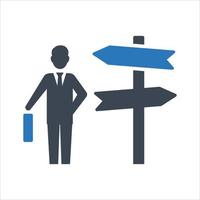 icona del processo decisionale aziendale, confusione, direzione, scelta vettore