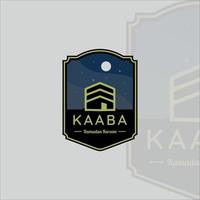 kaaba emblema islamico logo illustrazione vettoriale modello icona graphic design